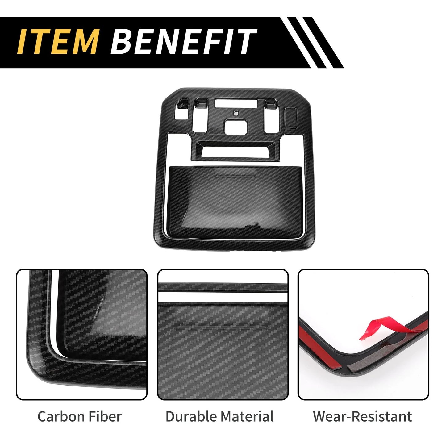 Carbon Fiber Front Roof Reading Light Cover for Toyota Tundra (2022-2024)
