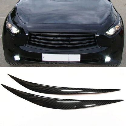 Carbon Fiber Headlight Eyebrow Trim for Infiniti FX35 FX37 FX50 (2009-2013)