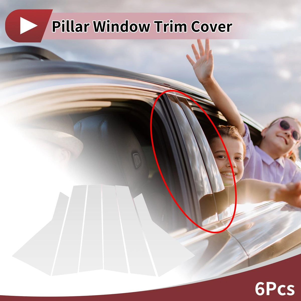 Door Pillar Window Trim for Hyundai IX35 2022-2024 Silver Tone