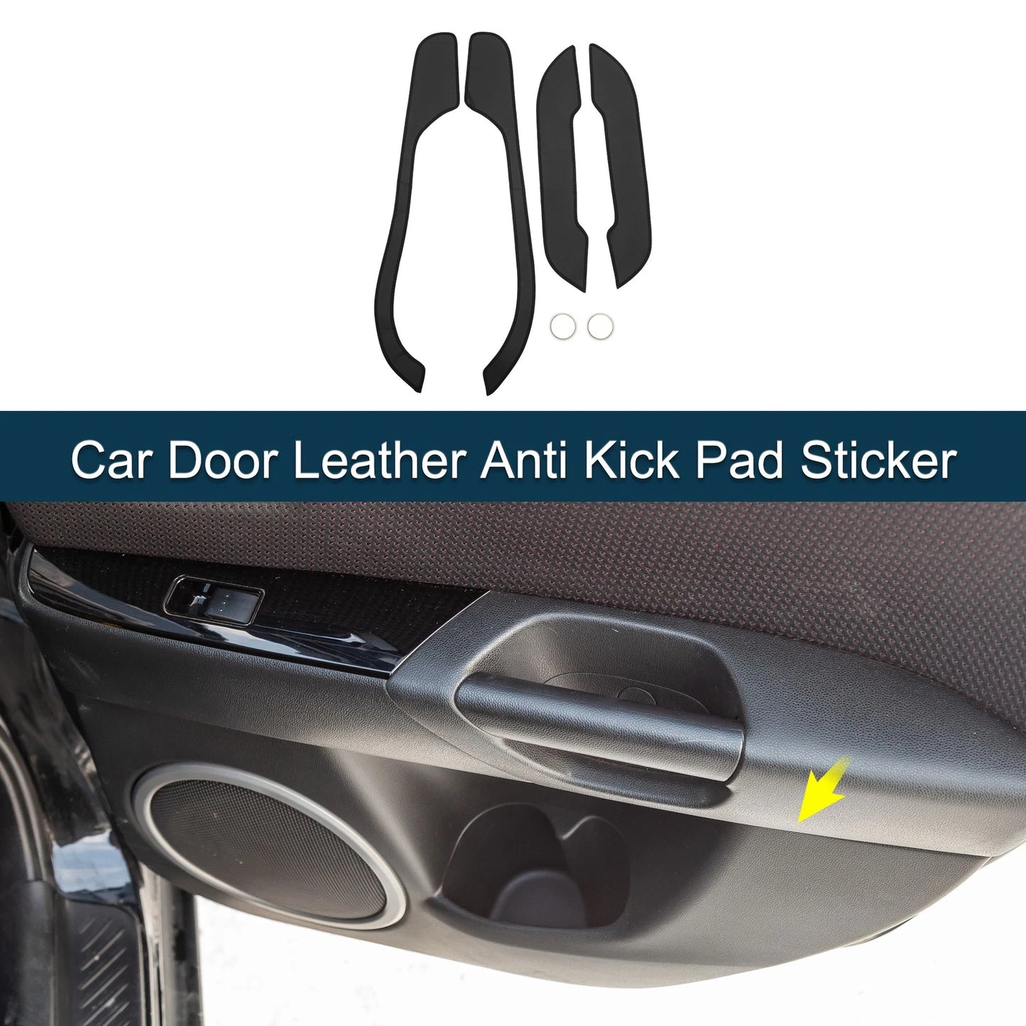 Leather Anti Kick Pad Sticker for BMW Z4 (2017-2024) Black 1 Set