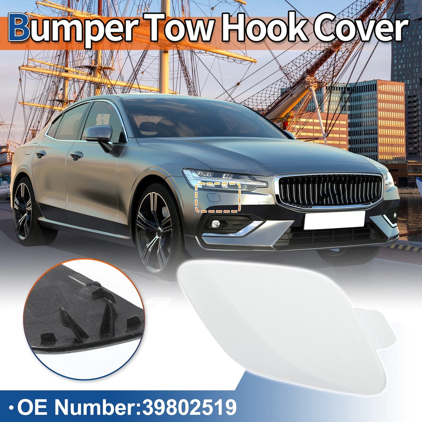 Front Tow Hook Cover for Volvo S60 (2011-2013) Crystal White