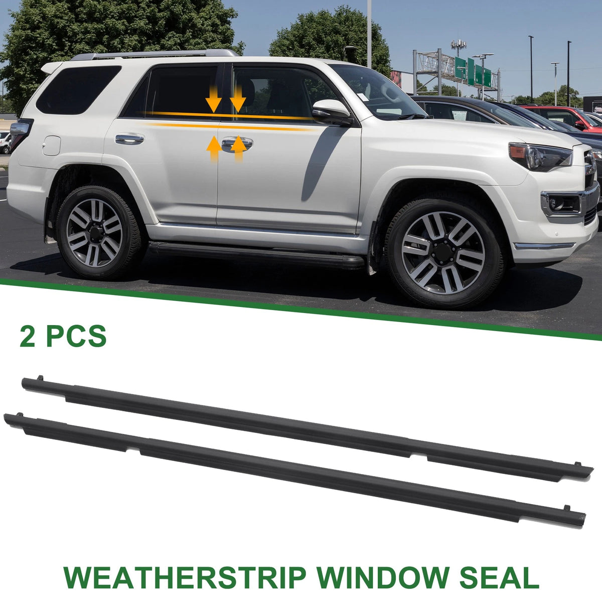 2 x Weatherstrip Window Seal for Toyota 4Runner (2010–2024)
