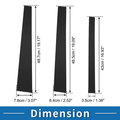 6 Pcs Door Pillar Window Trim for Mitsubishi Pajero (2009-2015) Black