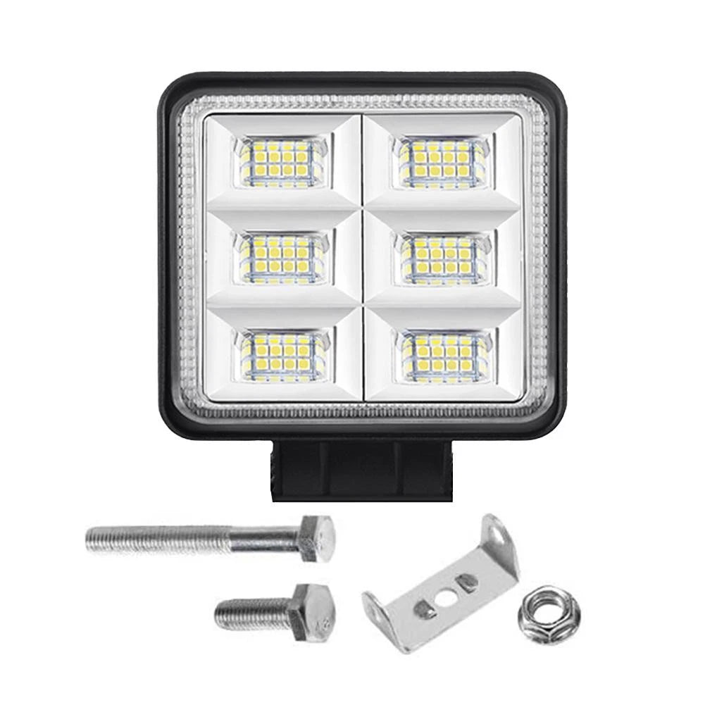 48W 4-Inch Square White LED Work Light Pods for Truck SUV