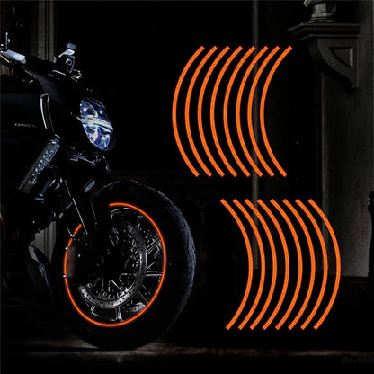 Orange Reflective Rim Stickers for Kawasaki NINJA Motorcycle