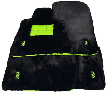 Sheepskin Car Floor Mats for Rolls Royce Ghost Series I (2010-2014) - Green Leather