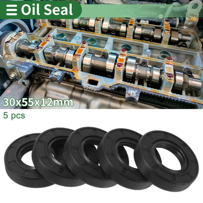 Oil Seal 30x55x12mm Lip Seal Ring for TG4 NBR Rubber 5 Pcs