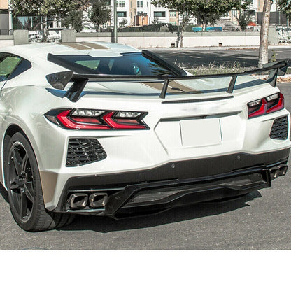 Carbon Fiber Look Rear Trunk Lid High Wing Spoiler for 2020-2023 Corvette C8