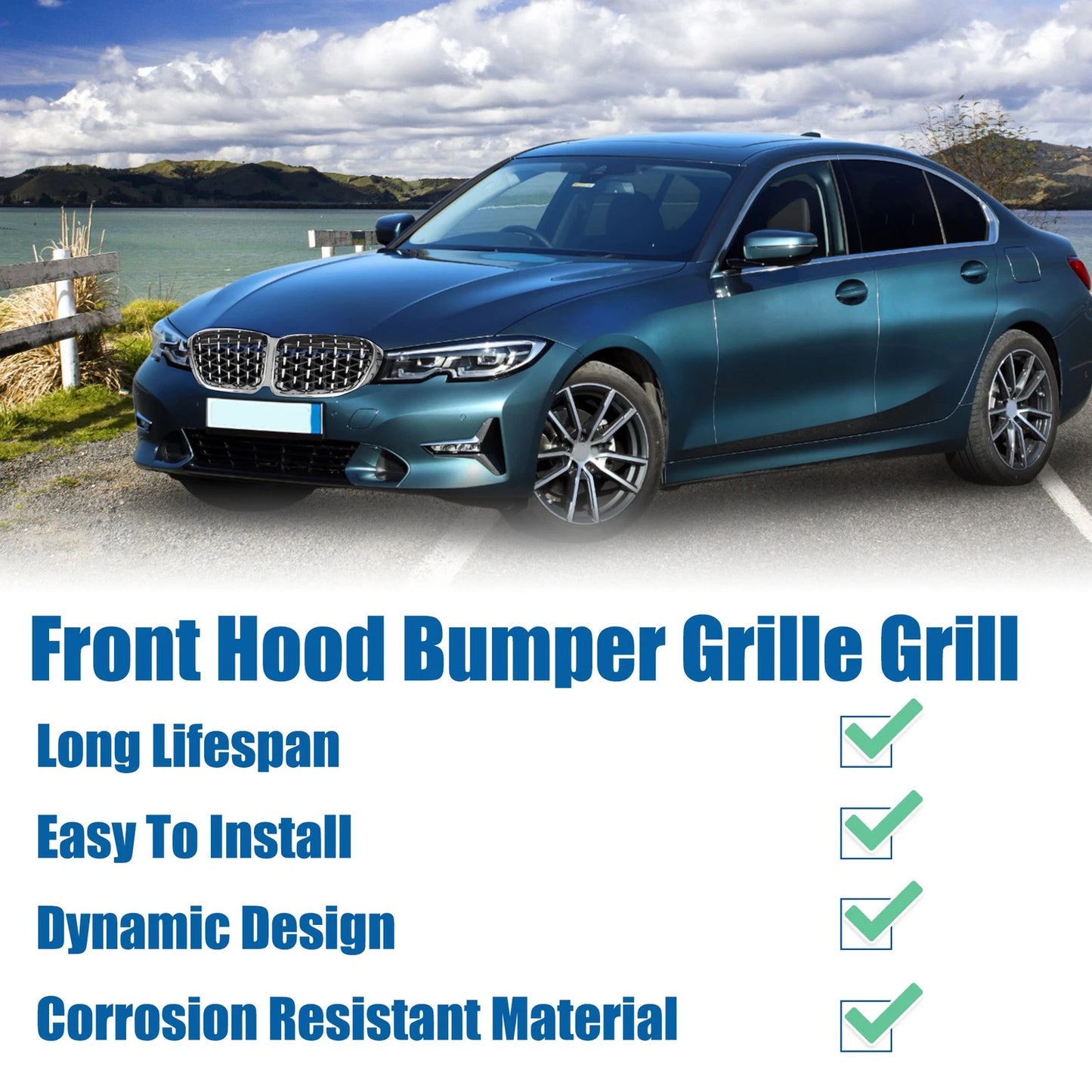 1x Front Hood Bumper Grille Grill for BMW X3 F25 (2014-2017)