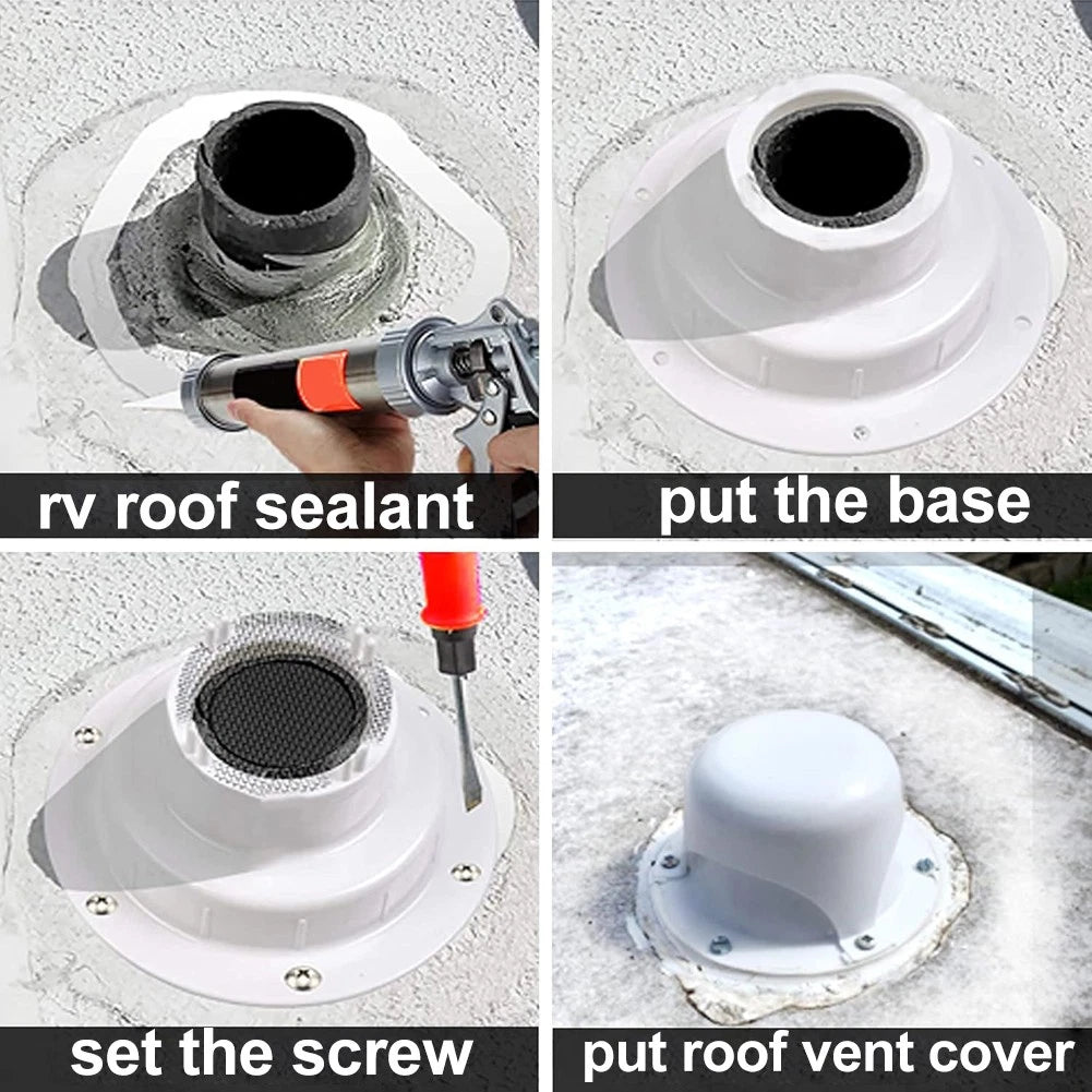 RV Plumbing Vent Cap White Plastic Roof Cover for Trailer Camper