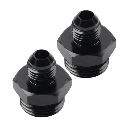 2 x Black Aluminum AN6 Flare to 8AN ORB Male Fitting Adapter for Universal