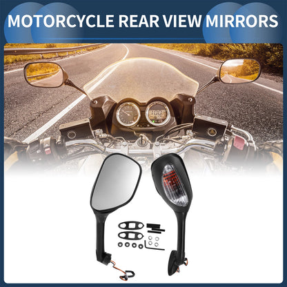 Set of Rear View Mirrors w/ Turn Signals for Suzuki GSXR600 (2006-2018)