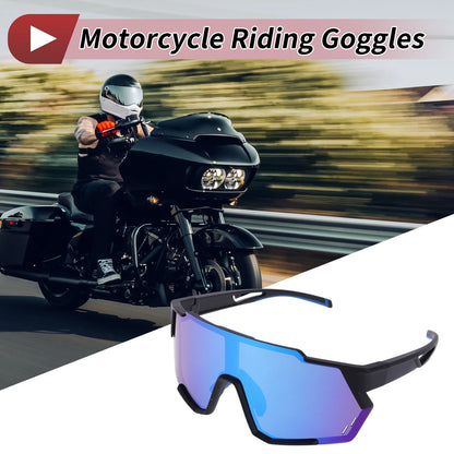 1 x Motorcycle Riding Goggles Blue Black Tri-Acetyl Cellulos PC for Make Model