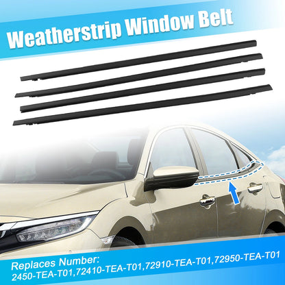 4pcs Weatherstrip Window Trim Seal for Honda Civic (2016-2021)