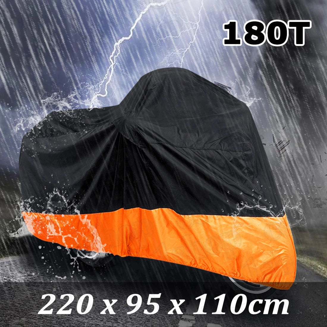 Motorcycle Cover L 180T Black/Orange for Suzuki GSX-R 600 750 1000 1100