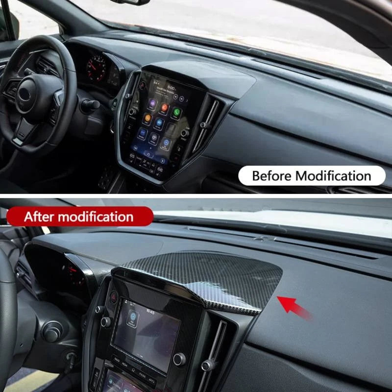 Carbon Fiber Dashboard Multimedia Upper Panel Cover Trim for Subaru WRX 2022-23