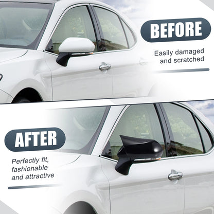 Pair Rearview Mirror Cover Overlay Gloss Black for Toyota Camry (2018–2020)