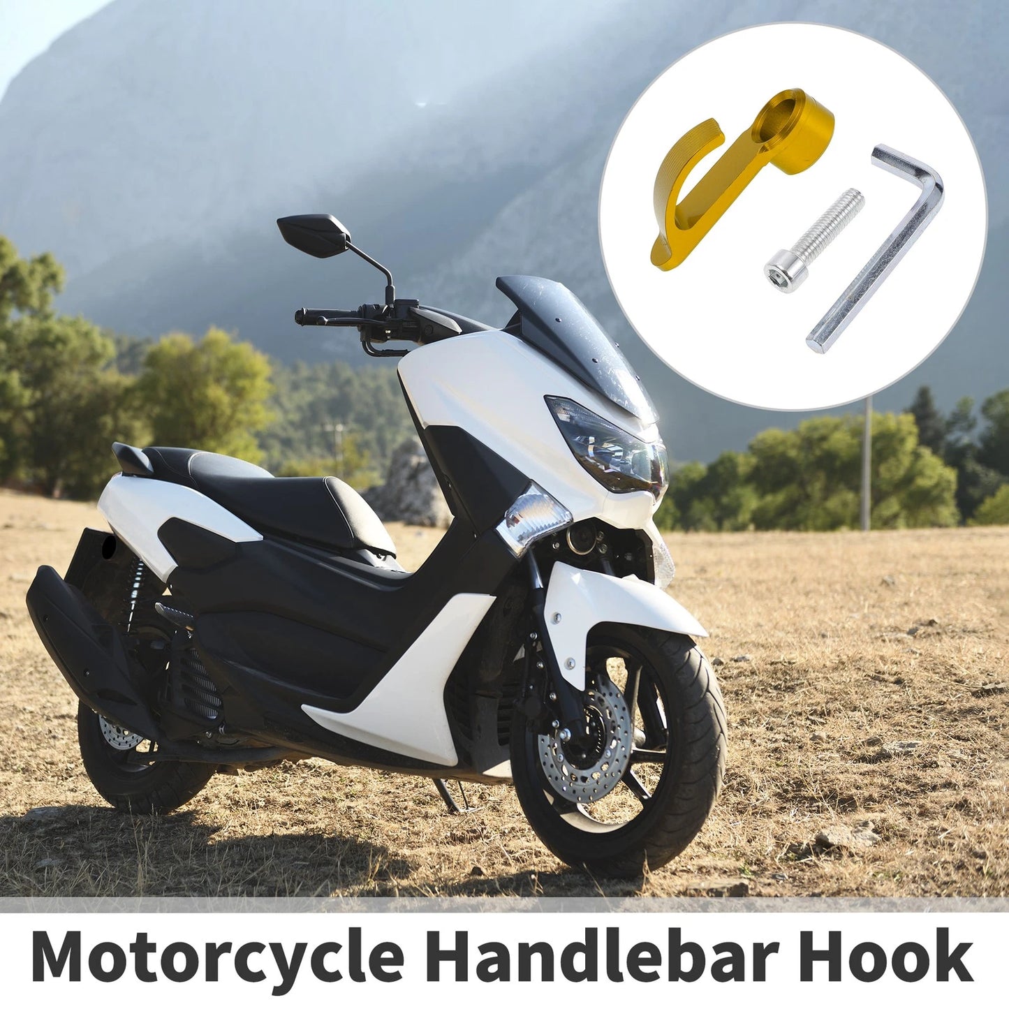 1 Set Universal Handlebar Hook Load-Bearing Gold Tone for Motorcycle