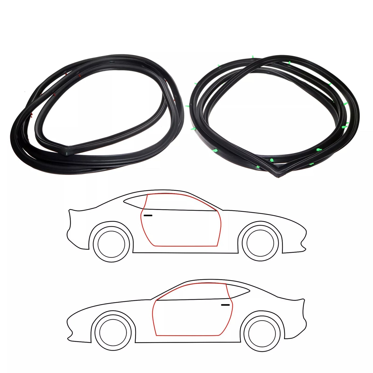 Door Weatherstrip Seal Set for Toyota Corolla Sprinter 2D Sedan KE10 KE11 1966-1969