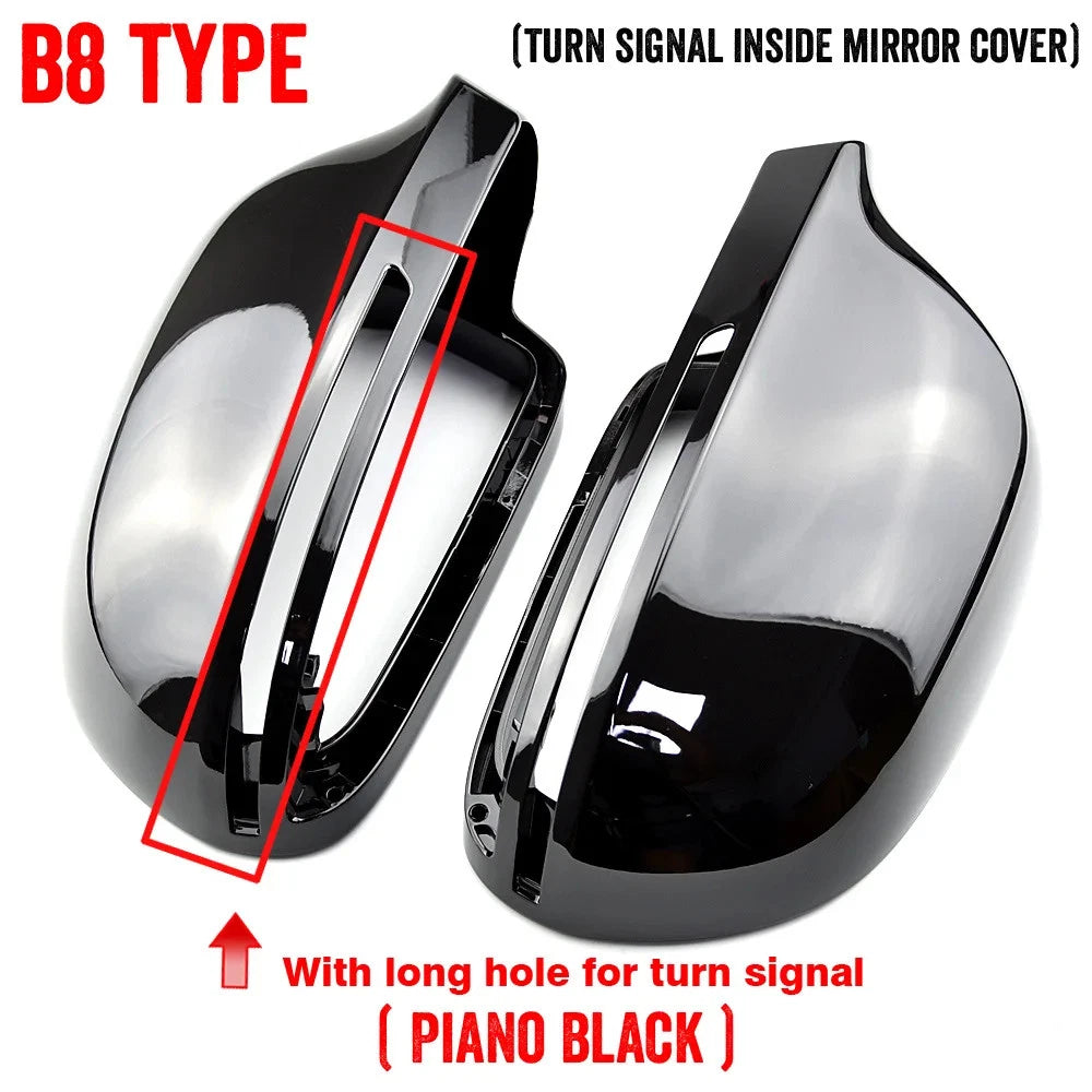 Black Mirror Cover Cap Without Lane Assist for Audi A3/S3 (2009–2010)