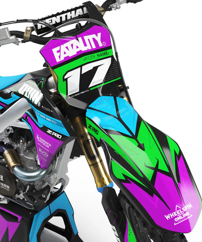 Custom Sticker Kit for Kawasaki KLX 110 2010-2023 Synth Style Decals
