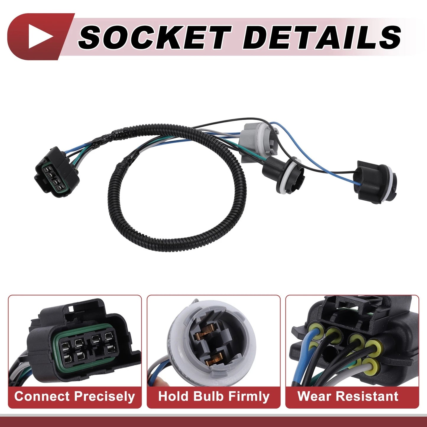 Tail Light Socket Wiring Bulb Pigtail for Chevrolet Tahoe (2000-2006)
