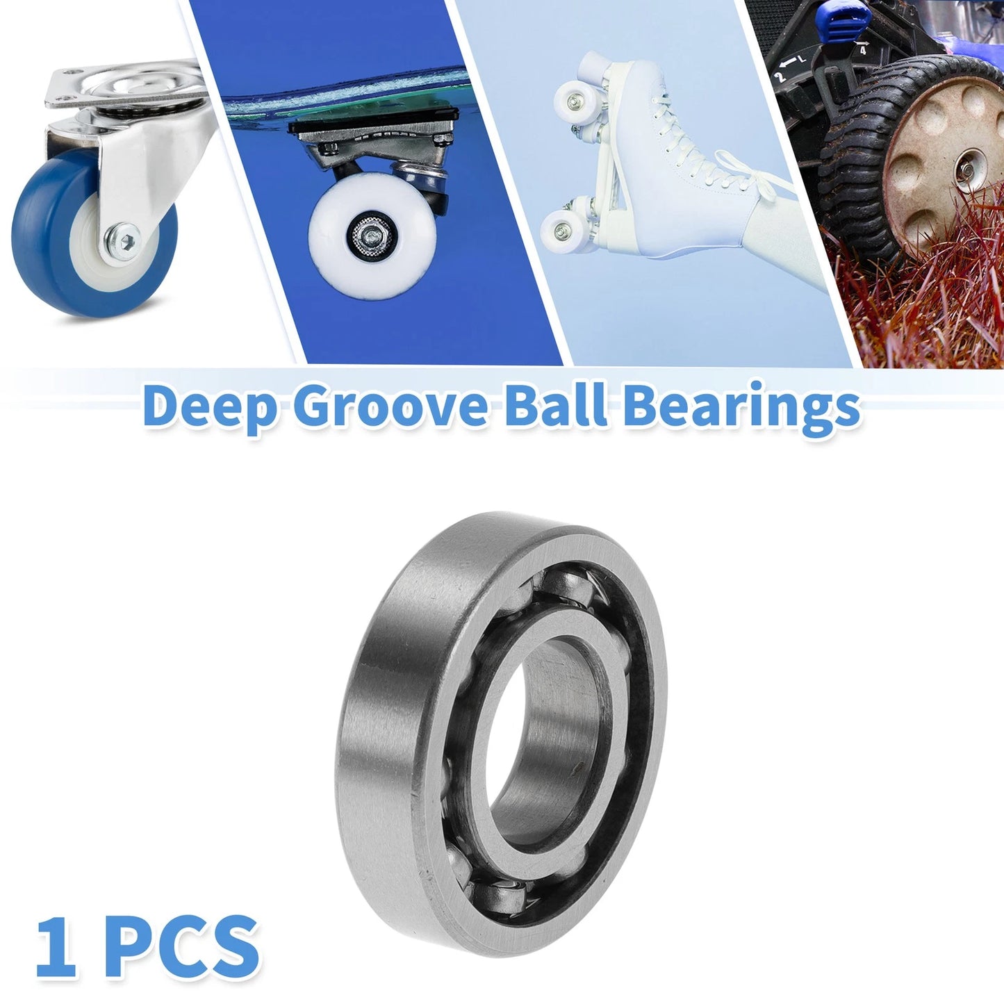 Deep Groove Ball Bearings 15x32x8mm 1 pc Silver Tone