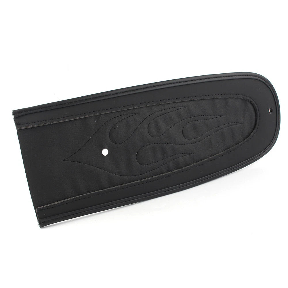 Black Flame Stitch Leather Rear Fender Bib for Harley Dyna (2006-2017)