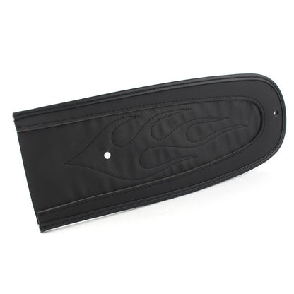Black Flame Stitch Leather Rear Fender Bib for Harley Dyna (2006-2017)