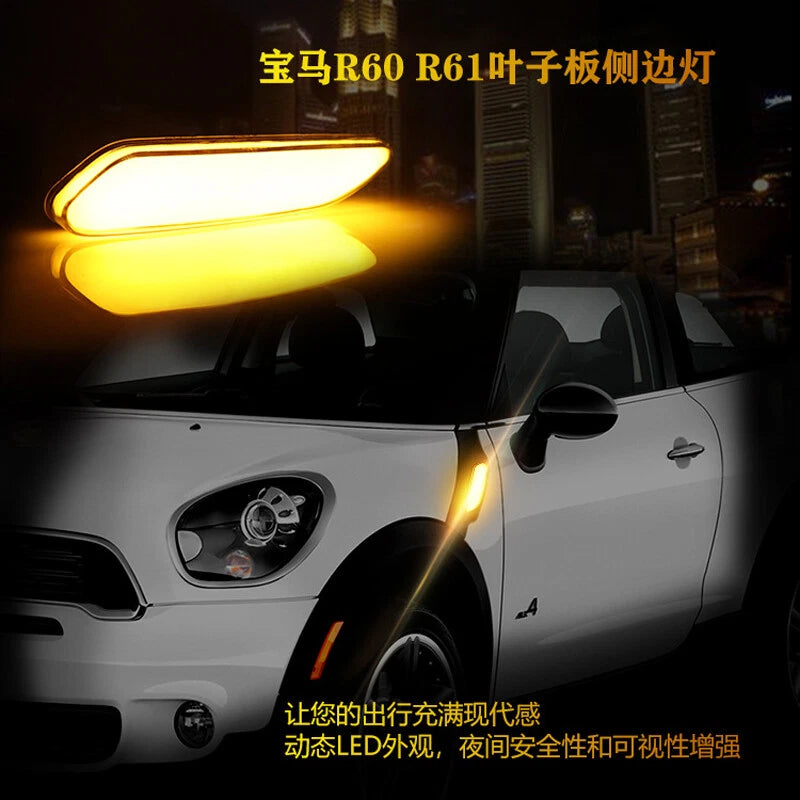 Amber LED Fender Side Marker Lights Lamp For 2011-2016 MINI Cooper Countryman