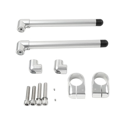 37MM Clip-On Handlebar for Universal Cafe Racer 7/8" Fork Tube Silver