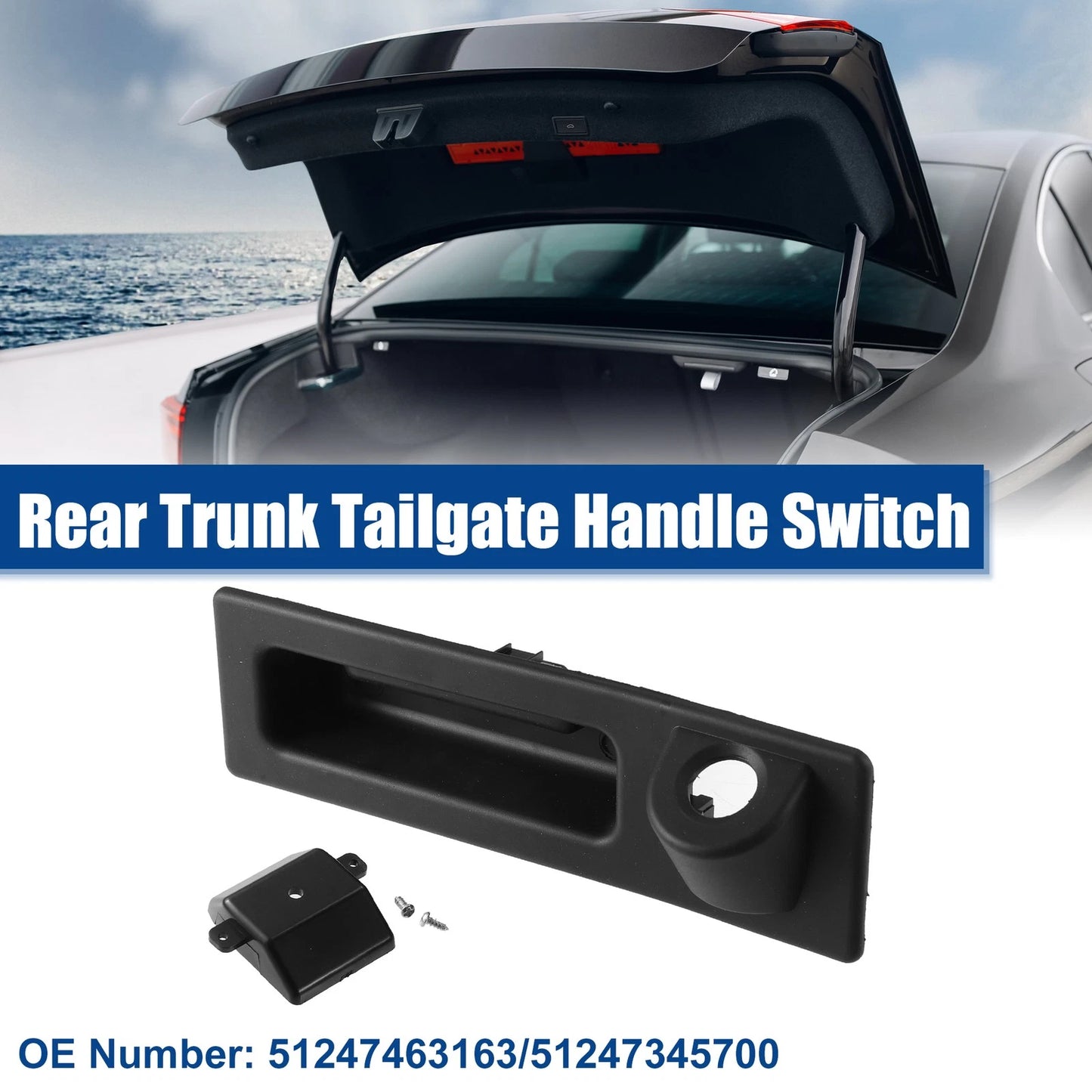 Trunk Tailgate Lock Release Handle Button Switch for BMW X3 (2015-2017)