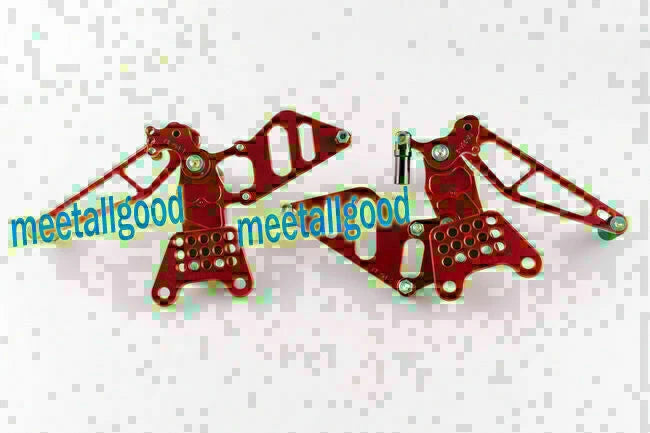 Racing Rearset Footpegs for Honda 929 954 - Adjustable Red (2000-2003)