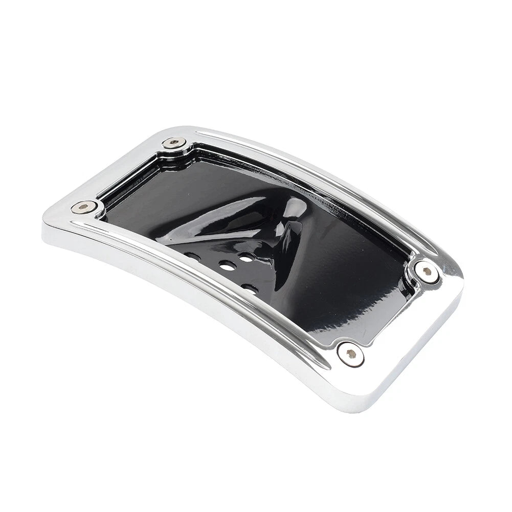 Curved Laydown License Plate Frame Mount Bracket for Harley Dyna Fat Bob