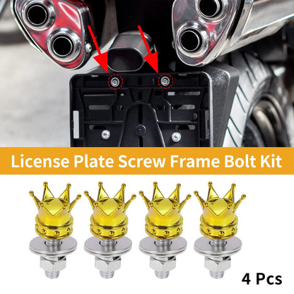 M6 License Plate Screws Cover / 35mm / Gold Tone for Universal Motorcycle