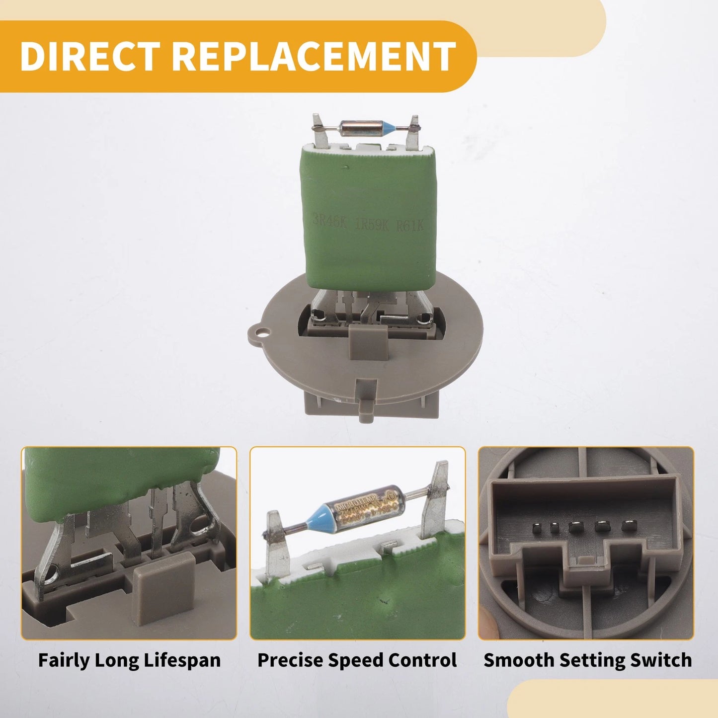 Blower Motor Resistor for HVAC - Compatible with Various Models (No.6450JN)