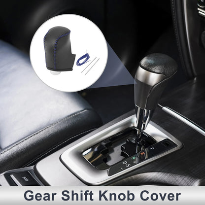 Mazda CX-30 Gear Shift Knob Cover 2020-2021 Black Blue Faux Leather