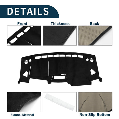 Dashboard Cover Mat for Suzuki Solio MA15S (2001-2008) Black 1 Set