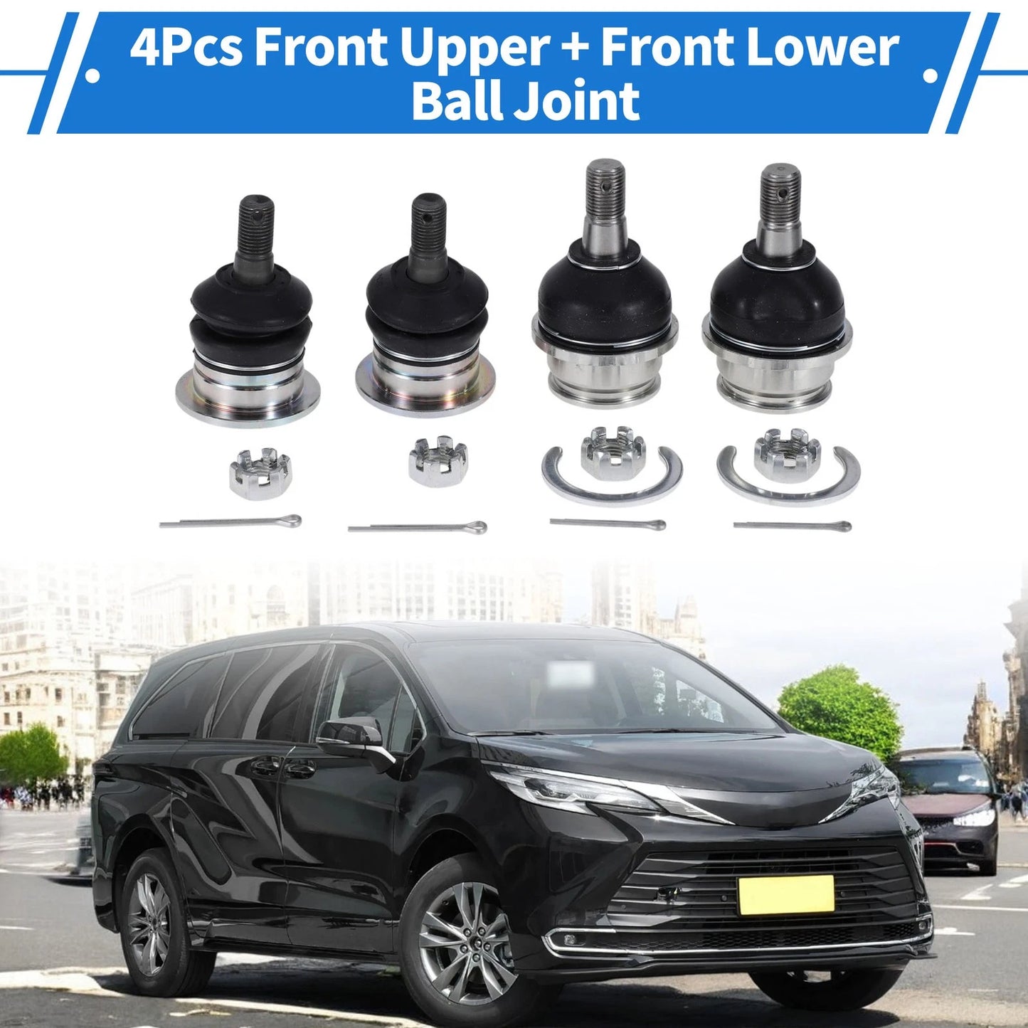 4 x Front Upper & Lower Ball Joints for Toyota Tacoma (2005–2021)