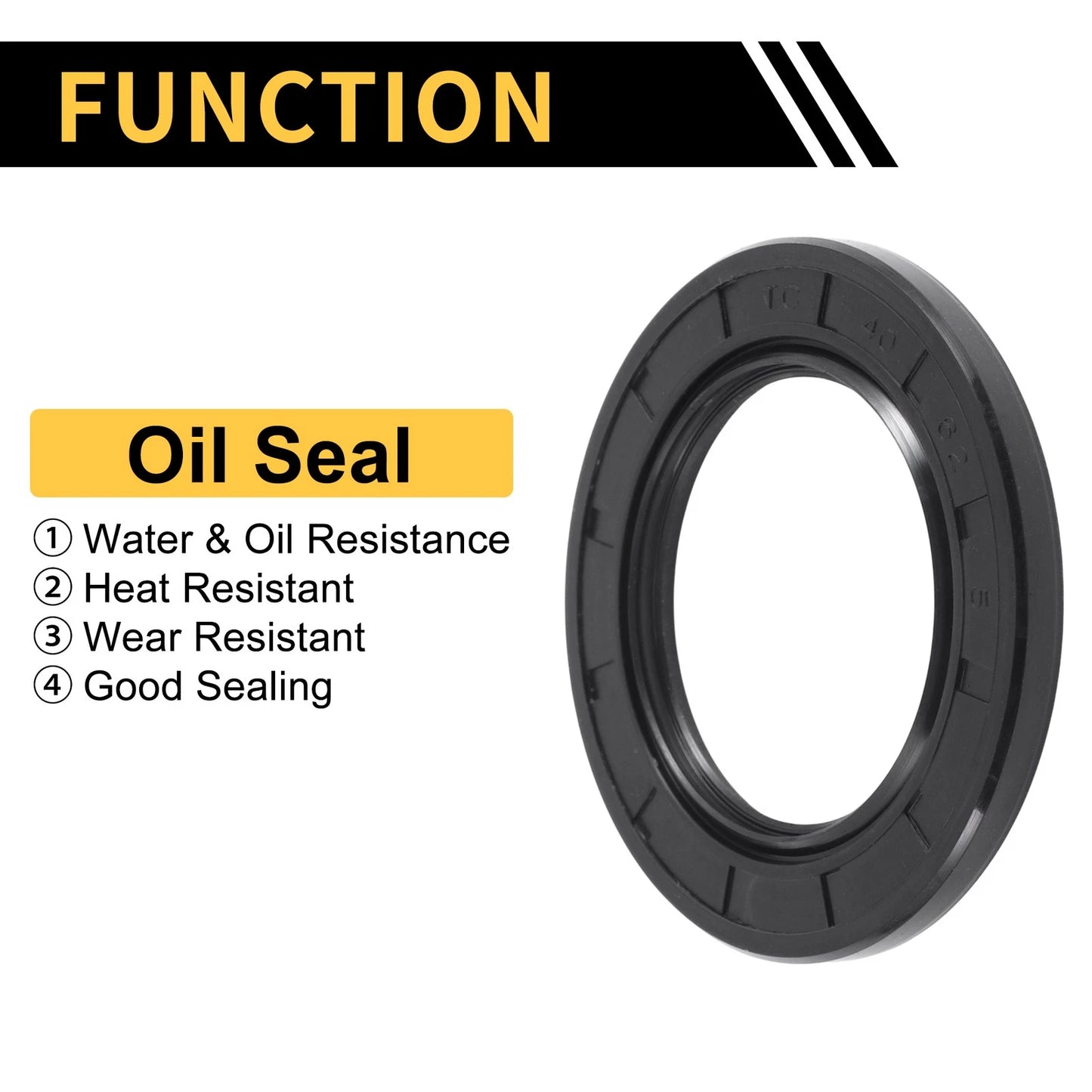 Oil Seal / 40x62x5mm / 5 x Seal Ring Shaft Seal NBR Black for Generic