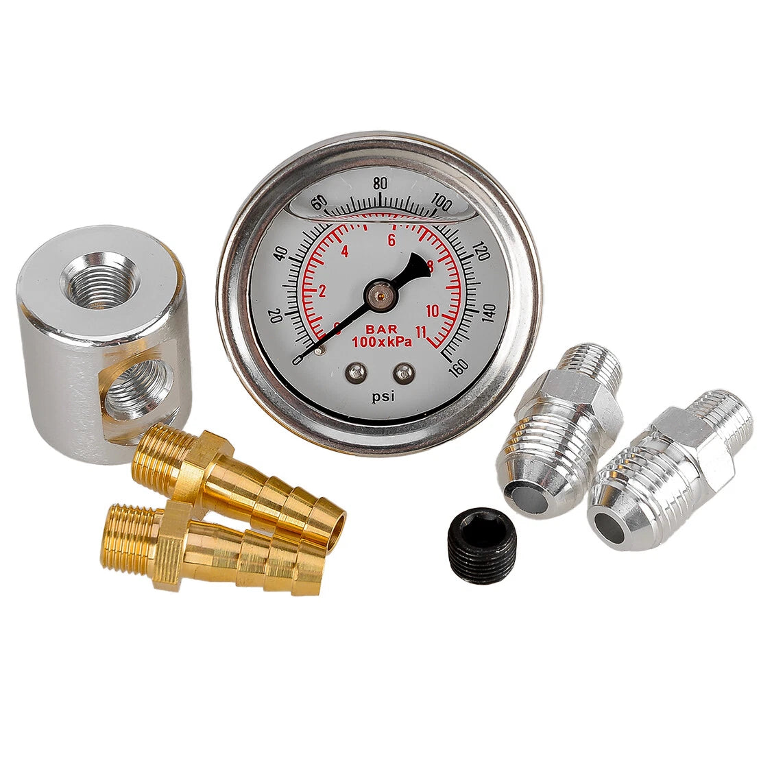1/8" NPT Fuel Pressure Gauge 0-160 psi for Universal Vehicles