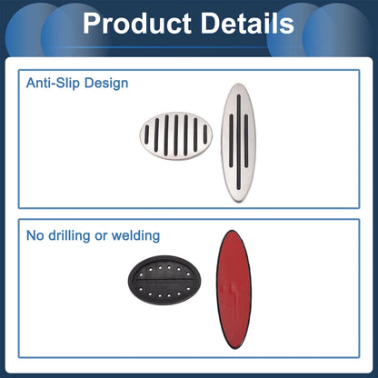 2 x Foot Accelerator Pedal Covers for BMW Mini Coupe (R58) 2012-2015 Silver Tone
