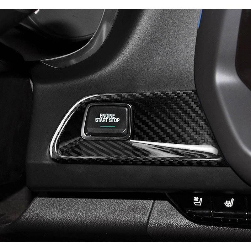 Carbon Fiber Start Stop Switch Button Frame Cover Trim for Camaro 2016-2023