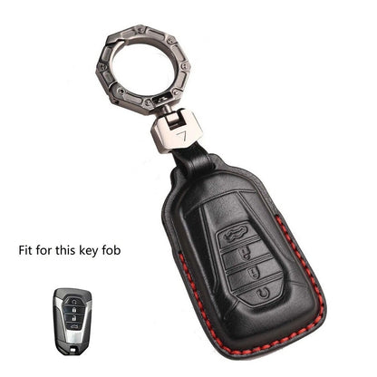 Key Fob Holder / Full Coverage Black Leather for ISUZU D MAX MU-X