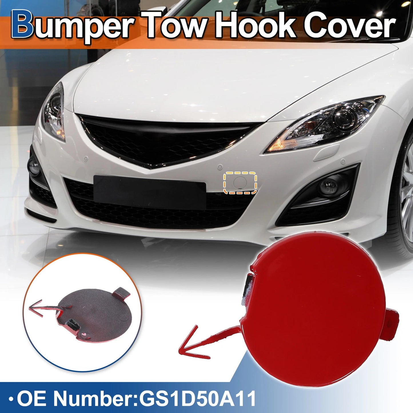 Front Right Tow Hook Cover for Mazda 6 (2008-2012) - Red