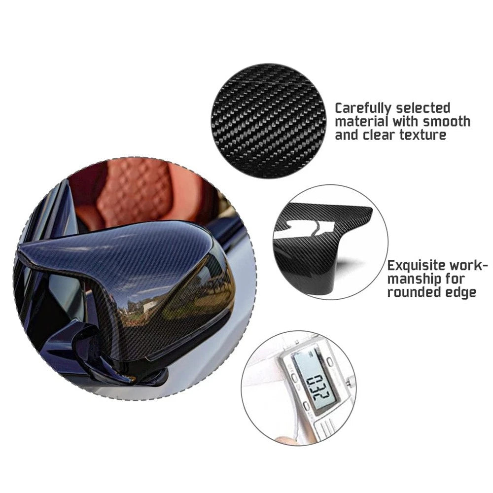 Real Carbon Fiber Side Mirror Cover Caps for BMW G05 X5, G01 G03, X4 (2018-2023)