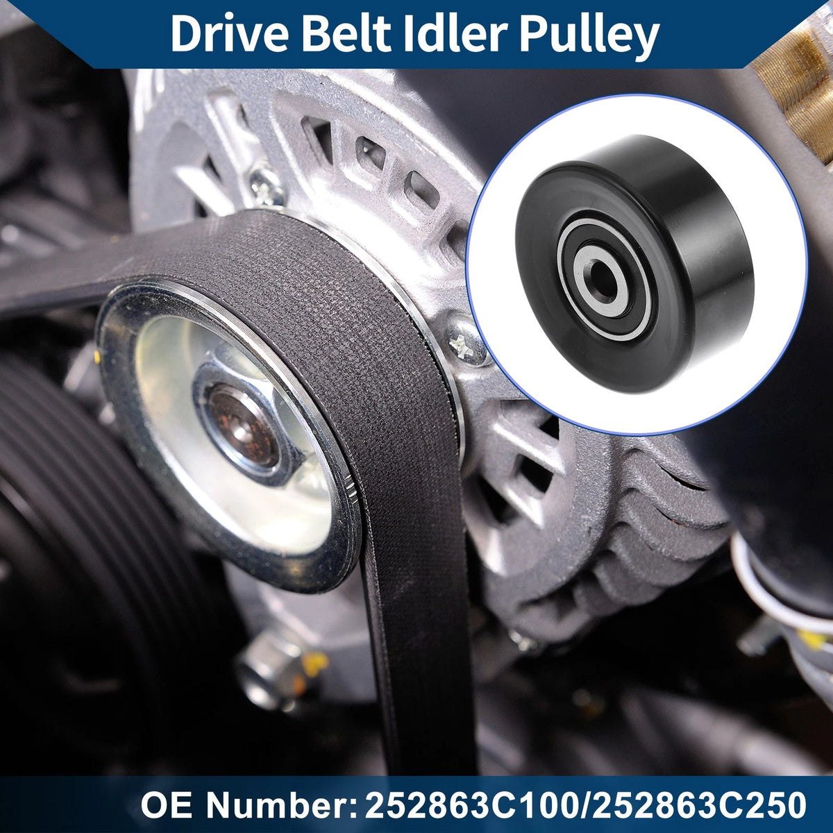 Drive Belt Idler Pulley for Hyundai Santa Fe (2007-2018) 1 Pc