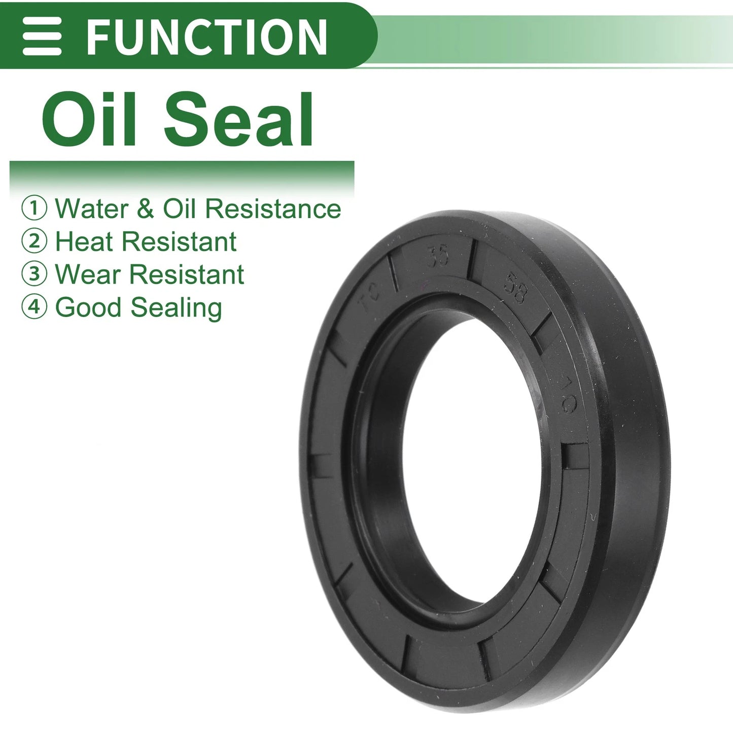 Oil Seal 35x58x10mm 5 Pcs Rotary Shaft Seal NBR Black for Make Model