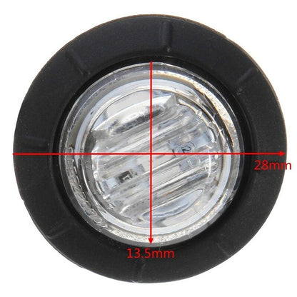 White LED Button Marker Light 4x 12V/24V for Car/Truck/Trailer