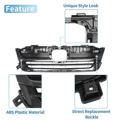 Front Bumper Grille for Honda Pilot 2019-2020 5 Door EX 2WD Black 1 Set